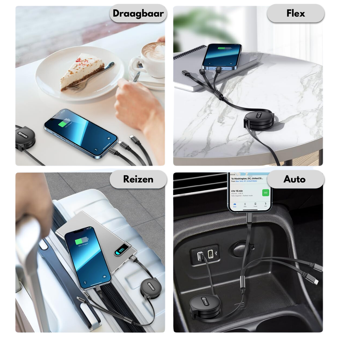 MultiCord Pro™ Cargador Retráctil Rápido