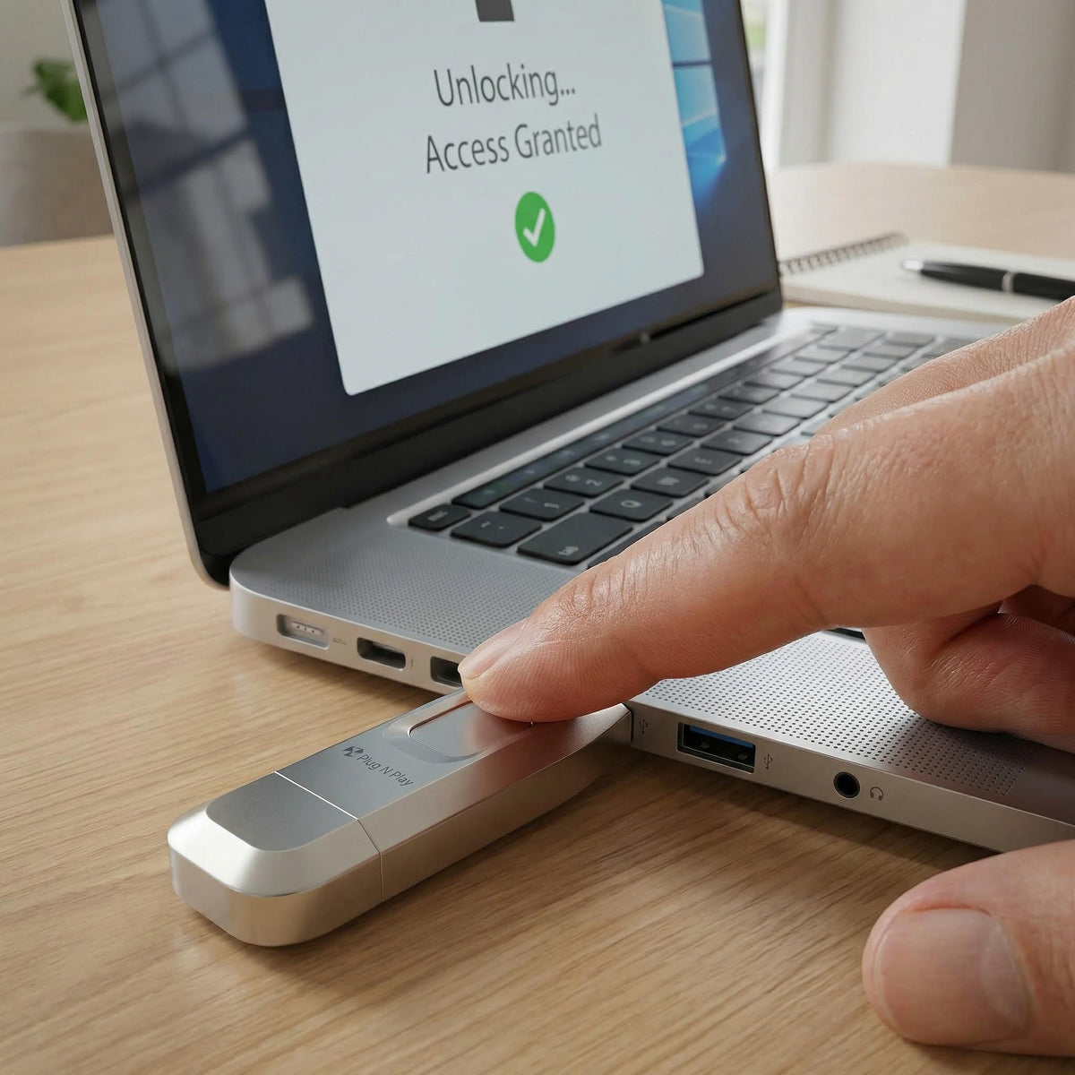 Unidad USB Segura con Sensor de Huellas