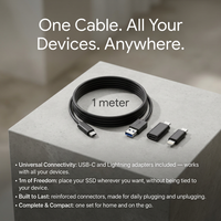 Cable USB-C extra largo — 1 m de libertad de movimiento